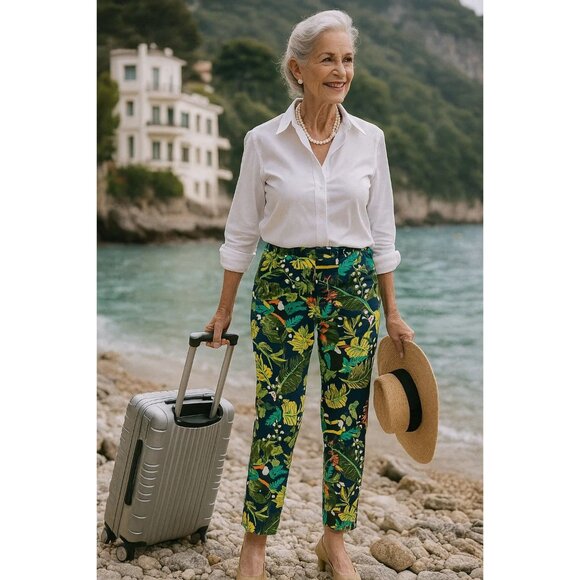 Chico’s Toucan Rain Forest Ankle Pants size 00 - Picture 1 of 8